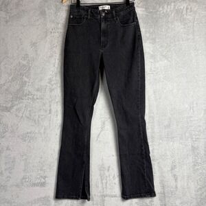 Abercrombie & Fitch Curve Love Skinny High Rise Jeans Washed Black Side Slit 26